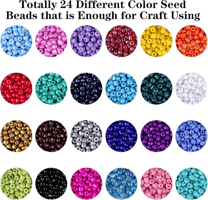 4500pcs Seed Beads 24 Colors 4mm Round Beads - Image 8