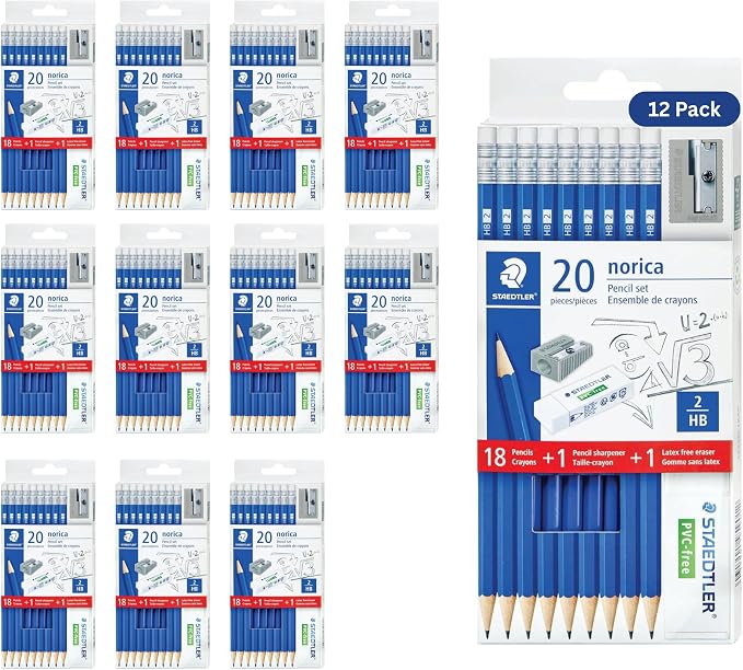 STAEDTLER Norica #2 HB Wood-Cased Pencil Set, 12 Pack, 216 Graphite Pencils | by Staedtler