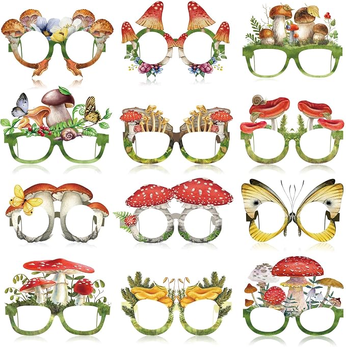 Pajean 36 Pcs Enchanted Forest Party Decorations Mushroom Themed Eyeglasses by Pajean