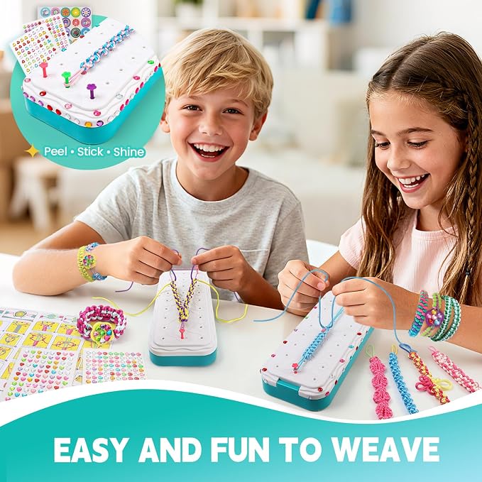 DDAI Bling Bracelet Kit for Girls Age 7-12 – Sparkly Friendship Craft Set - Image 2