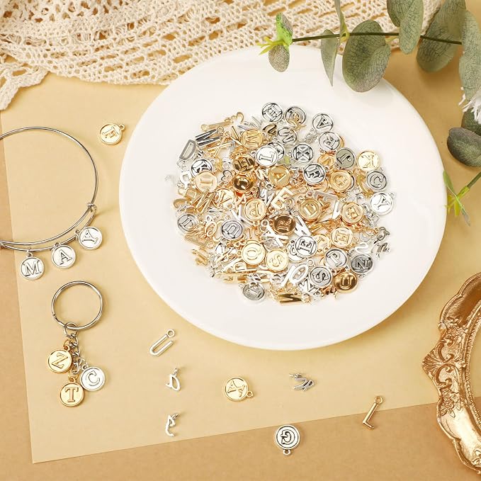 SANNIX 156Pcs/6 Sets Alphabet ABC Letter Charms 3 Styles Capital A-Z Charms DIY - Image 3