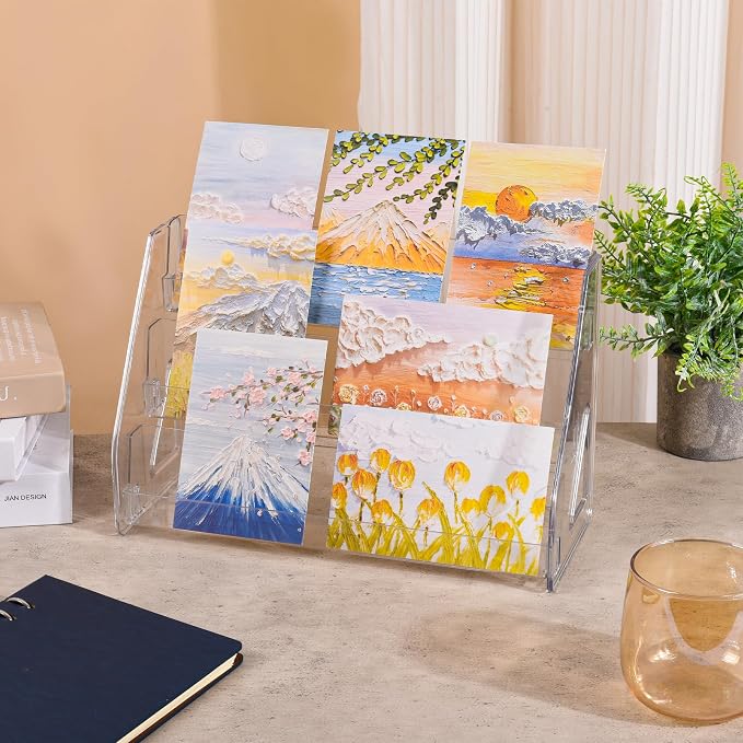CELSOL Elevated 3 Tier Clear Acrylic Card Display Stand - Image 4