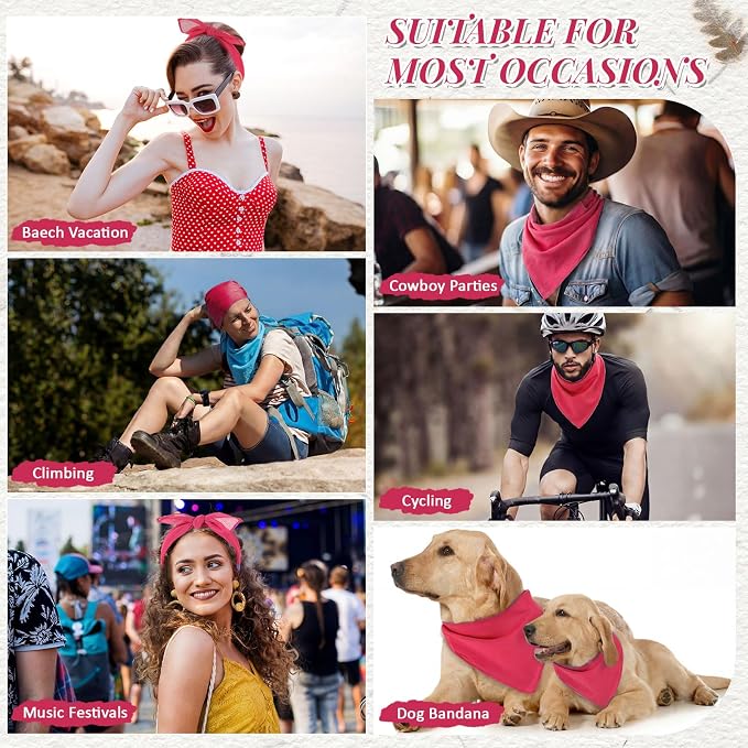 Suhine 100% Cotton Solid Bandanas Blank Bandanas Multifunctional Headband Scarf - Image 6