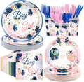 168Pcs Navy Blue and Pink Gender Reveal Party Decorations Serves 24 | Baby Boy by Greencian