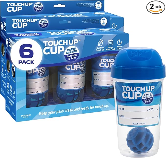 Touch Up Cup Empty Plastic Paint Storage Containers, 13 oz, by TouchUpCup