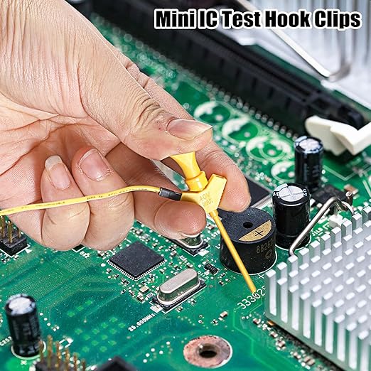 Sumnacon Test Leads Kit 10 Pcs 5 Colors Mini SMD IC Test Hook Clips with Silicone Jumper Wires Cable for Logic Analyzer Electrical Testing Clip Leads or Multimeter Test Leads for Repairing Cell Phone
