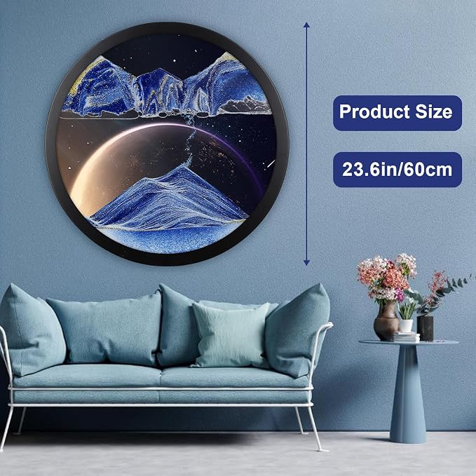 24" Moving Sand Art, 3D Sand Art Pictures Deep Sea Sandscape Living Room - Image 5