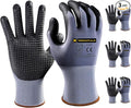 Tarantula Safety Work Gloves MicroFoam Nitrile Coated 3 Pairs,Endurance Seamless Knit Nylon,Dots on Palm,Dot Grip Gloves,Small