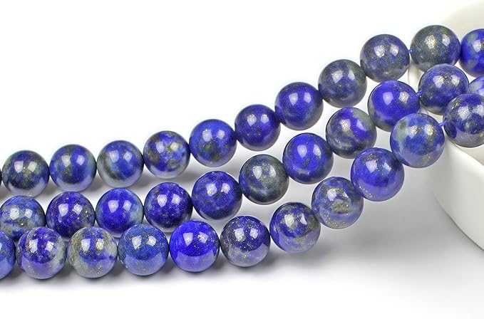 MJDCB Natural Lapis Lazuli Gemstone Loose Beads Round 10mm Energy Stone Healing - Image 3