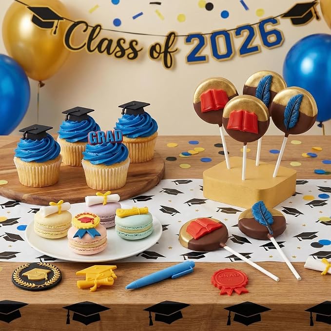 Sakolla 2 Pack 2026 Graduation Candy Chocolate Molds, Doctoral Cap Diploma - Image 5
