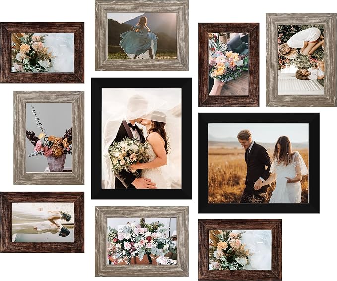 LUCKYLIFE Picture Frames Collage Wall Decor 10-Pack, Gallery Wall Frame Set by LUCKYLIFE