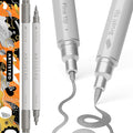 ARTISTRO 2 Silver Dual-Tip Acrylic Paint Pens by ARTISTRO