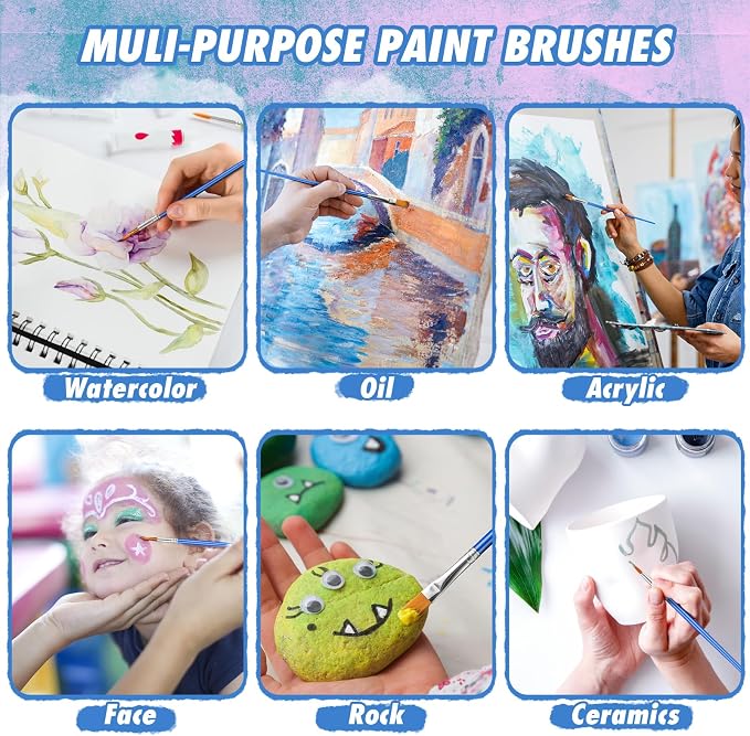 66 Pcs Small Paint Brushes Set - Image 5