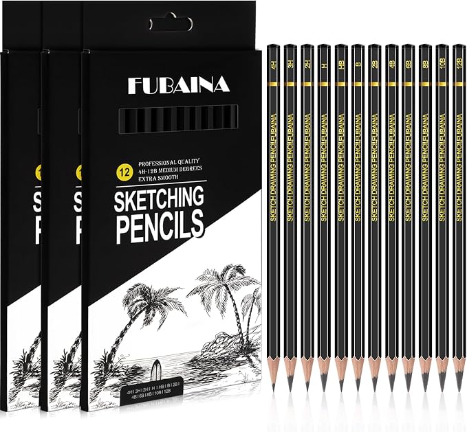 36 Pcs Drawing Sketching Pencil Set Professional Graphite Charcoal Gift Bulk by Humyoun