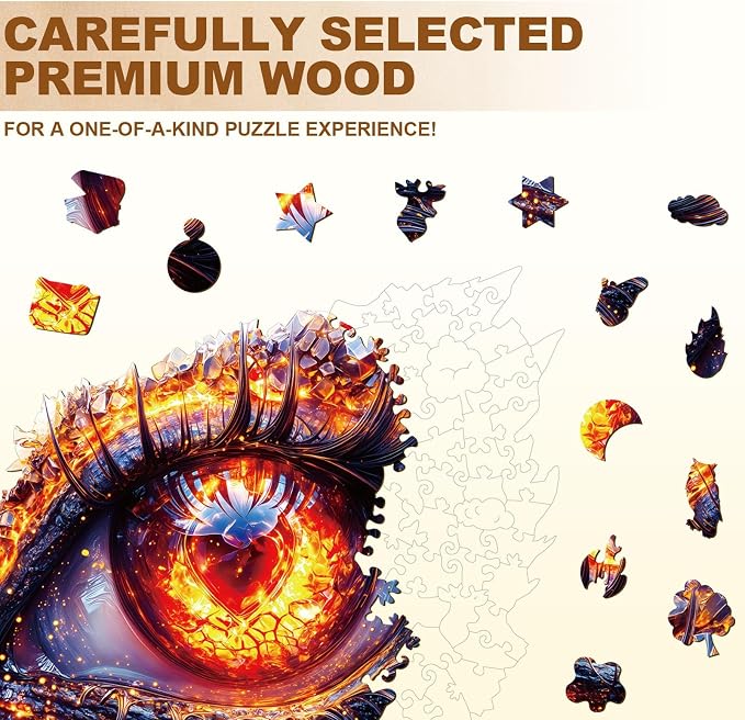 Ember Eye Puzzles Adults Gifts Wooden 220 Pieces 13.4 * 12.2in - Image 3