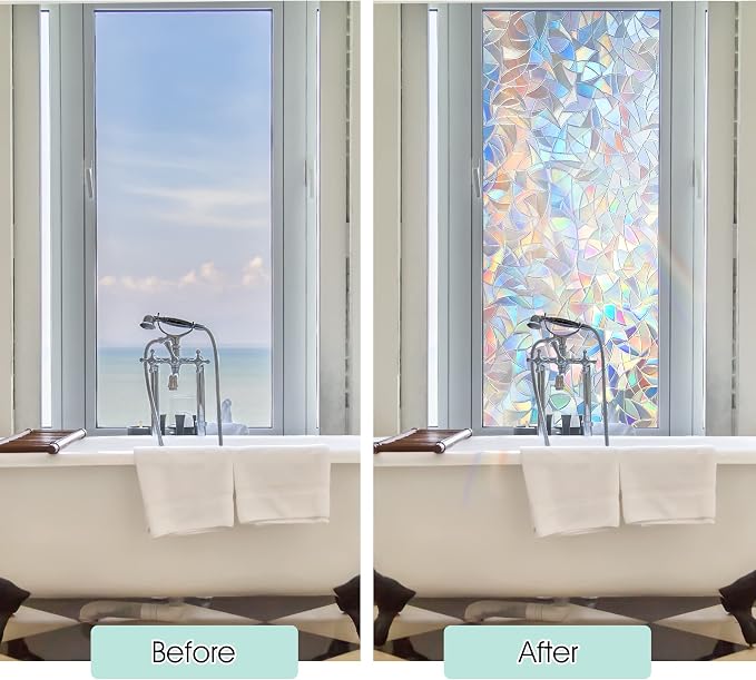 STATINT Privacy Film, Rainbow Window Stickers, UV Blocking Non-Adhesive Vinyl - Image 4