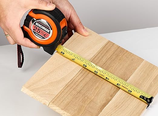 Benchmark - 3 Pack - 25 ft Tape Measures - Easy to Read Fractions to 1/8th inch - Magnetic Tip - Thumb and Quick Lock - Autowind - Belt Clip - Orange/Red