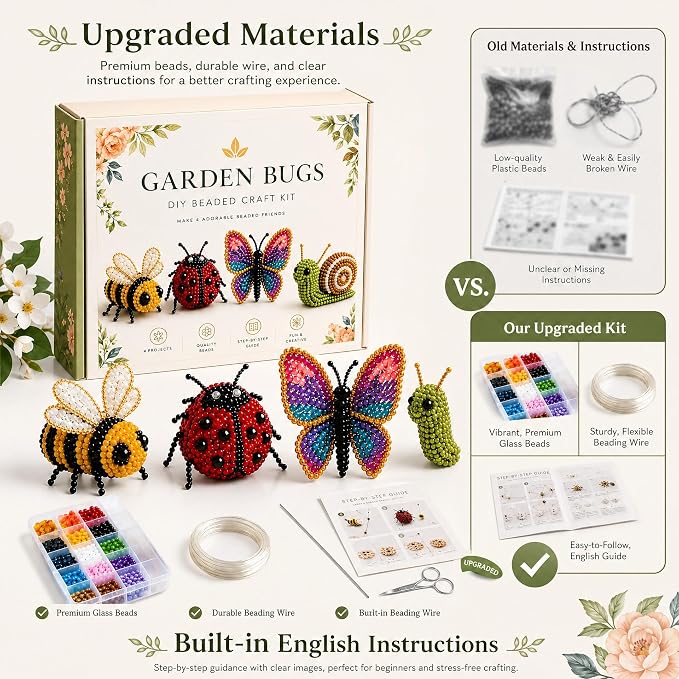 MSOSRIR 3D Beaded Animal Kit, Upgraded Bead Embroidery Kit - Image 5
