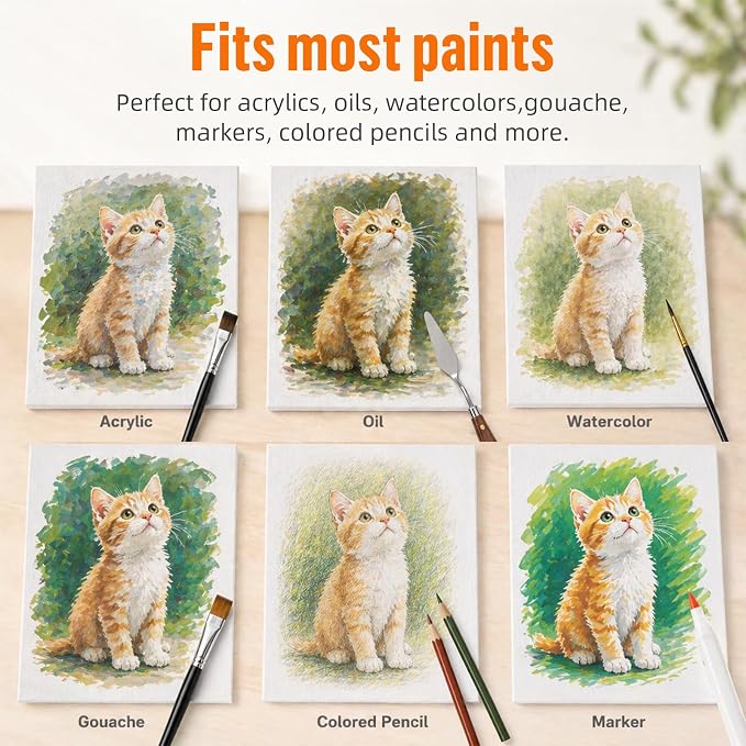 CONDA Canvas Boards for Painting, 100% Cotton Canvas Panels, Artist Quality for - Image 5