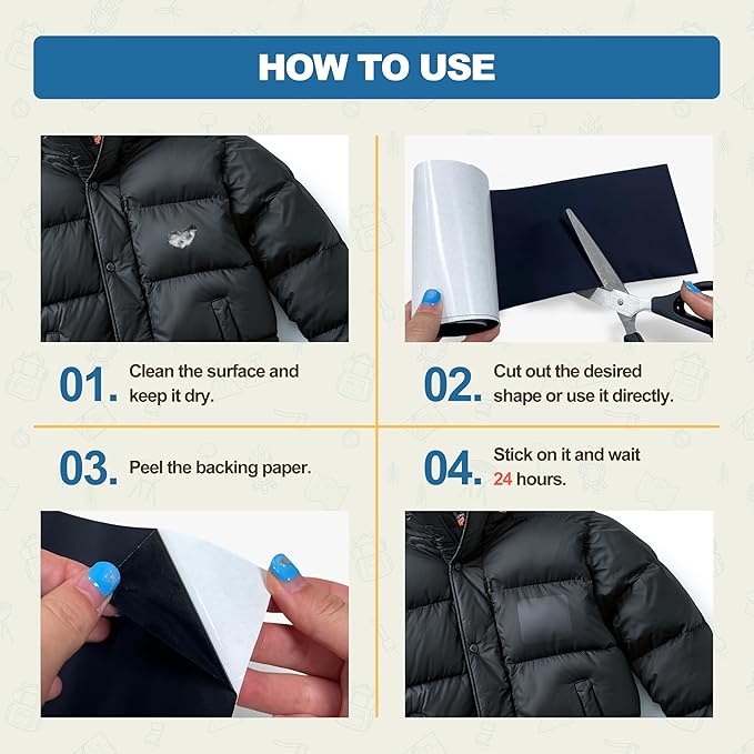 KING MOUNTAIN Self Adhesive Nylon Fabric Repair Tape, 4×63 Inches, Quick Down Jacket Repair Patch, Waterproof Outdoor Gear Patch Kit for Tent,Backpacks,Umbrella, Gloves, Sleeping Bag (White