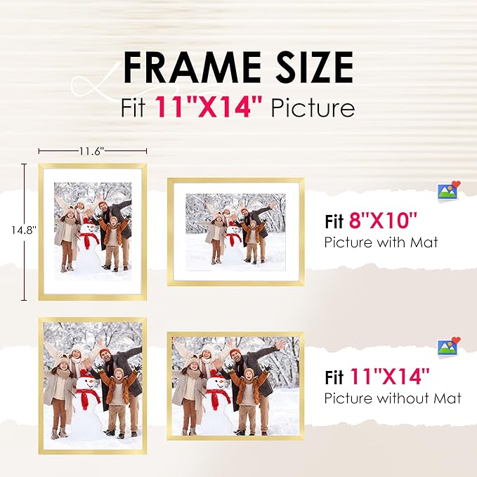 FIXSMITH 11x14 Picture Frame Set of 2, Photo Frame - Image 2