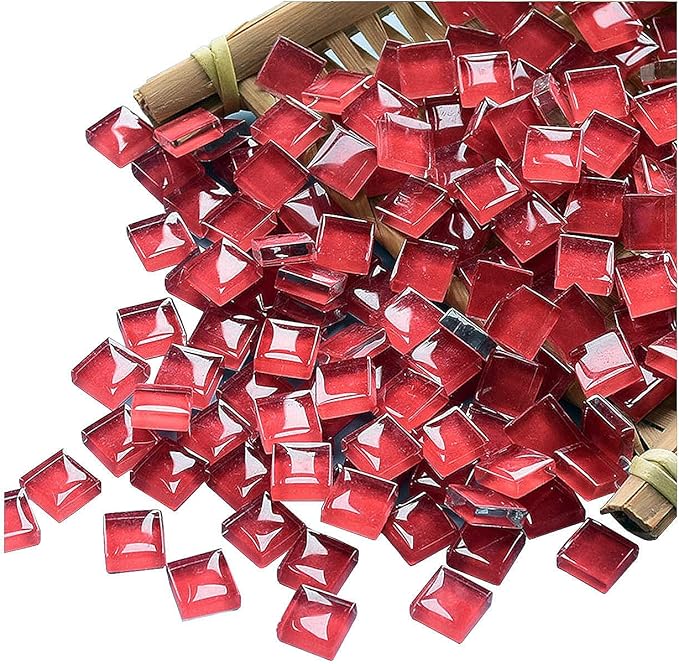 Mosaic Tiles Squares Deep Red Crystal Mosaic Glass Tile by Ricytnig