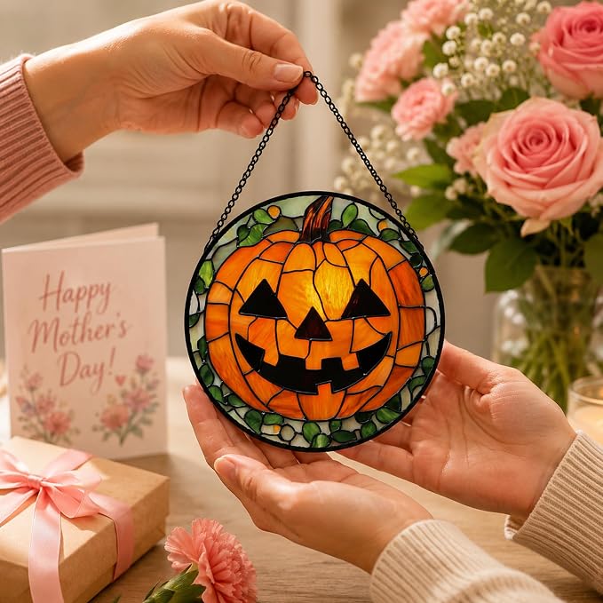 Jack-o'-Lantern Pumpkin Acrylic Suncatcher - Image 4
