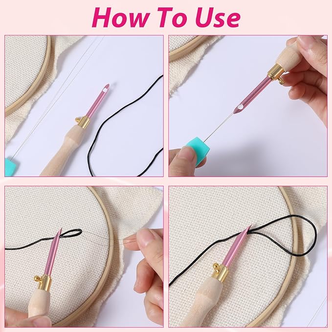 10 PCS Punch Needle Threader 7.87 Inch Long Threader - Image 3