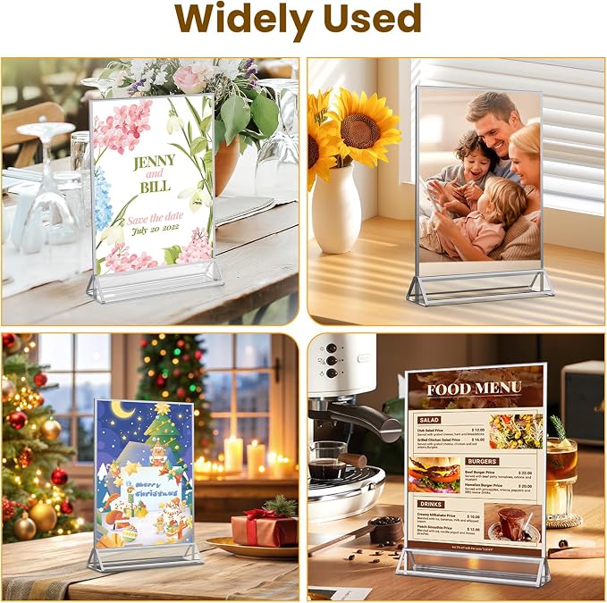 8X10 Sliver Picture Frames Acrylic Sign Holder Double-Sided Acrylic Frame - Image 6