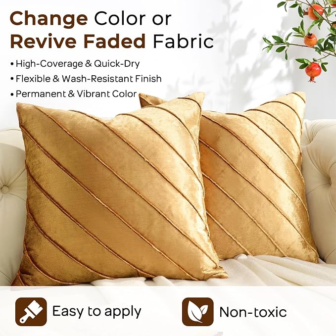 Nicpro Metallic Gold Fabric Paint, 8.45 Fl Oz Permanent Soft Fabric Paint - Image 2