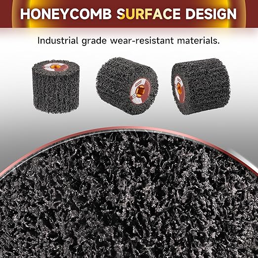 Abrasive Drawing Wheel Surface Conditioning Tool 40 Grit 120 x 100 x 19 mm Wire Drawing Polishing Burnishing Wheel for Wood Metal Surface Polishing 4.7"x 4"