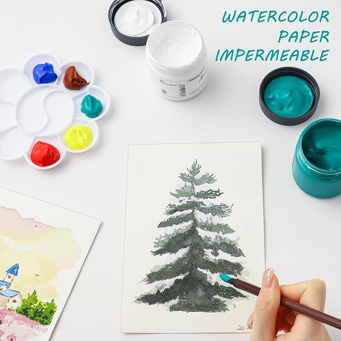 Silunkia 120 Sheets 100% Cotton Watercolor Paper 7 x 10, 140lb/300gsm - Image 4