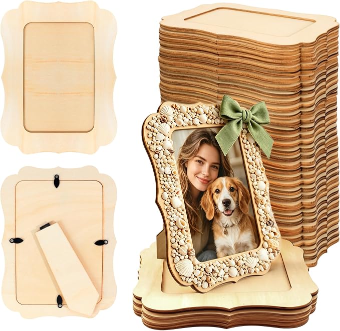 VOKOY 50 Pack DIY Wooden Picture Frames by VOKOY