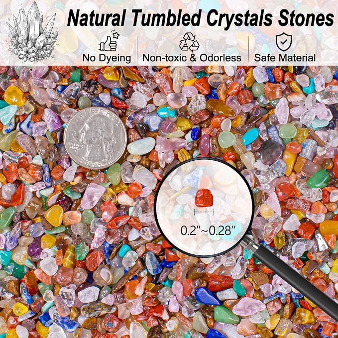 Chakra Crushed Stone Crystal Chips Bulk 0.88 Lb, Tumbled Healing Gemstones - Image 2