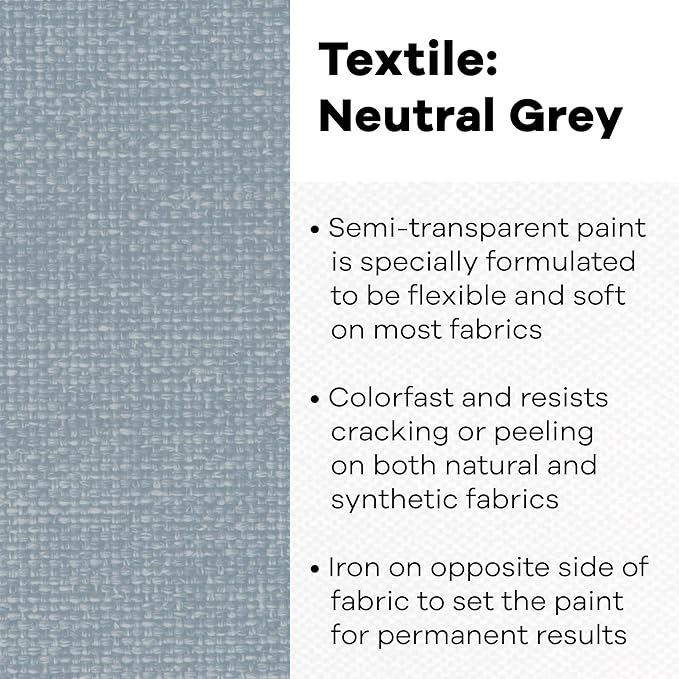 Jacquard Fabric Paint for Clothes - 32 Oz Textile Color - Neutral Grey - Leaves - Image 2