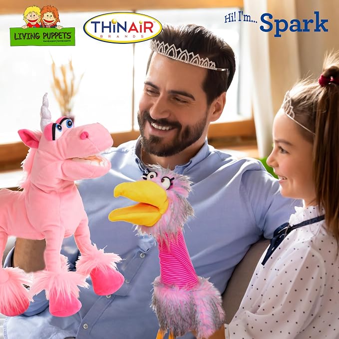 Living Puppets 16-Inch Pink Unicorn Hand Puppet - Image 3