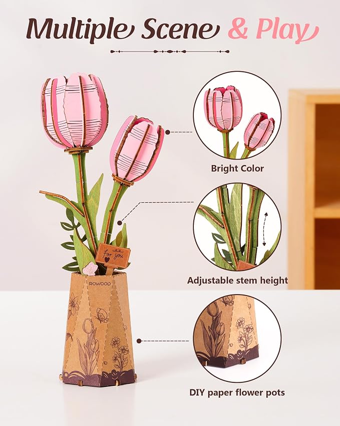 rowood Wooden Flower, 3D Puzzles - Image 5