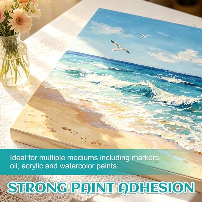 ESRICH 8x8 Inch Wood Panels, 2 Pack Square Craft Wood Canvas Boards, Blank - Image 4