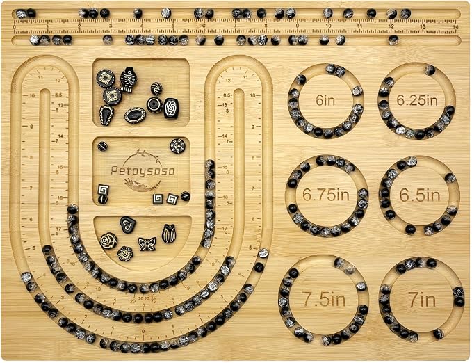 Petoysoso Bead Board for Jewelry Making, Bamboo Beading Board for Jewelry by JewelryMakingSupplies
