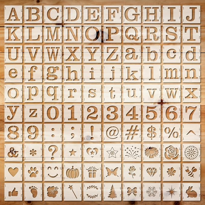 Fainne 100 Pcs 2 Inch Stencils Small Stencils by Fainne
