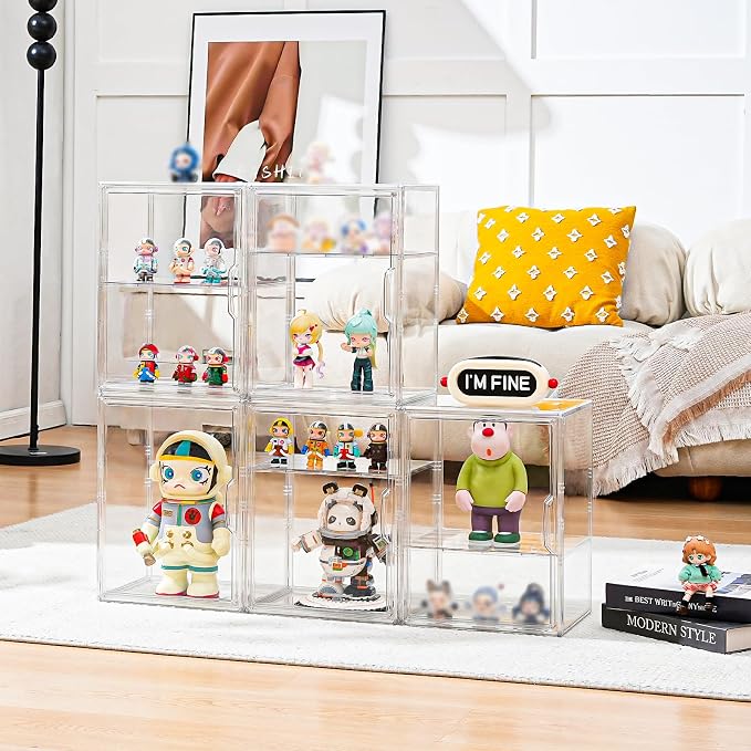 Amllas Acrylic Display Case for Collectibles, Stackable Clear Storage Box/Bins - Image 2