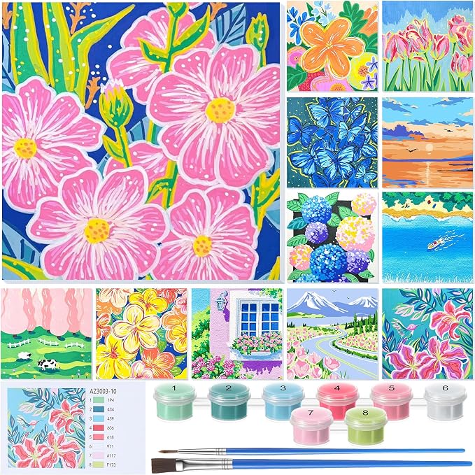 Nezyo 12 Sets Paint by Numbers Kit by Nezyo