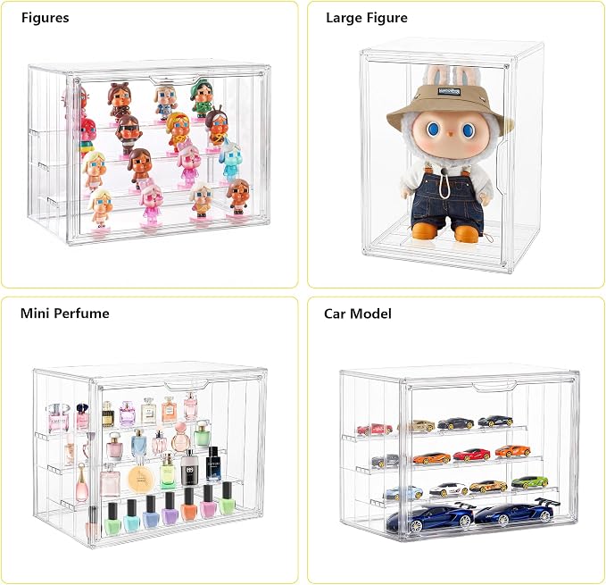 Acrylic Display Case for Collectibles, 4 Layer Adjustable Clear Figure Display - Image 6