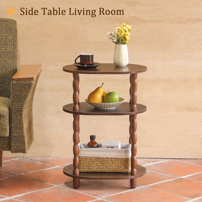 MaxSmeo Side Table with Charging Station, 3-Tier Small End Table with USB Ports - Image 7