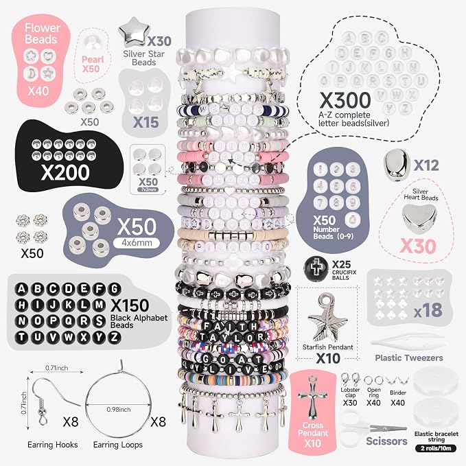 Pizooro Bracelet Making Kit 3 Boxes, Clay Beads - Image 4