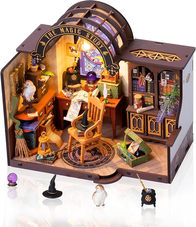 Rowood Magic Study Miniature House Kit, DIY Miniature Dollhouse Kits by RowoodAssembleArtDecorateLife