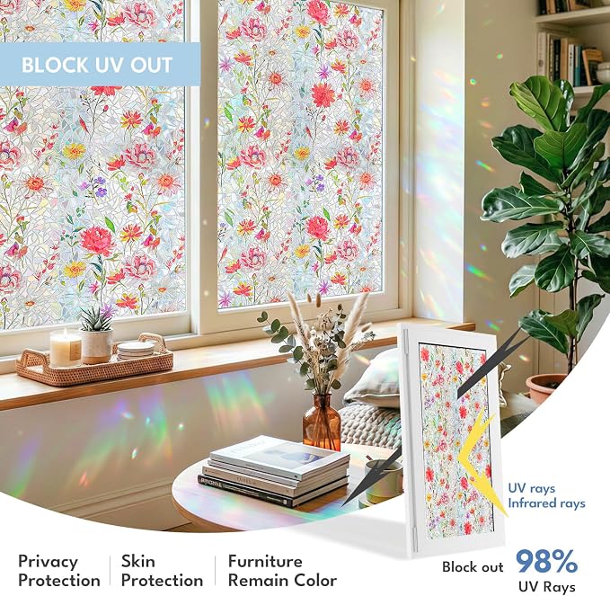 ADD.HERES Window Privacy Film, Stained Glass Decorative Static Cling, Removable - Image 4