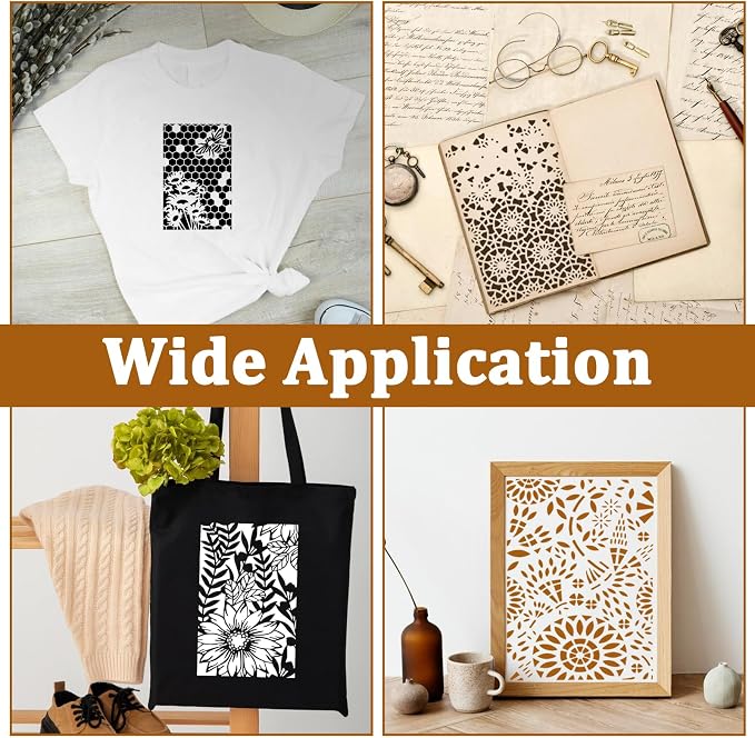 12 Pcs Abstract Geometric Texture Stencils - Image 7