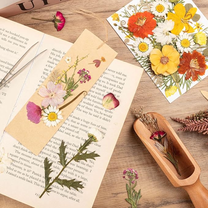 140pcs Dried Pressed Flowers Bulk, Natural Fall Pressed Dried Flowers - Image 6