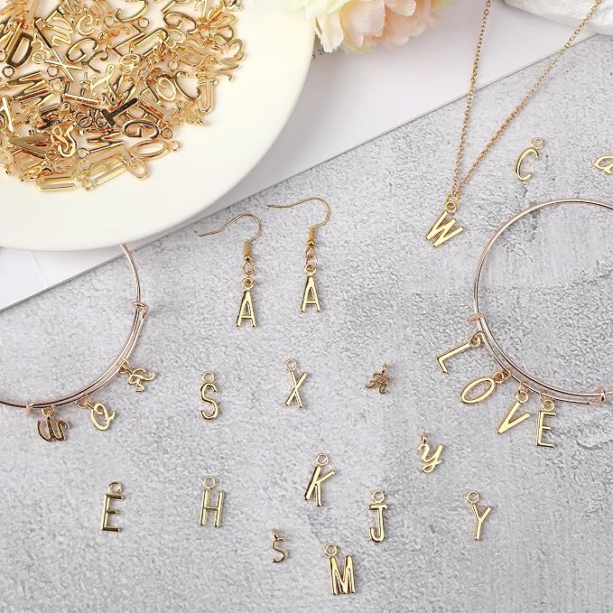SANNIX 156Pcs/6 Sets Letter Charms, A-Z Letter Charms 2 Styles Initial Alphabet - Image 4